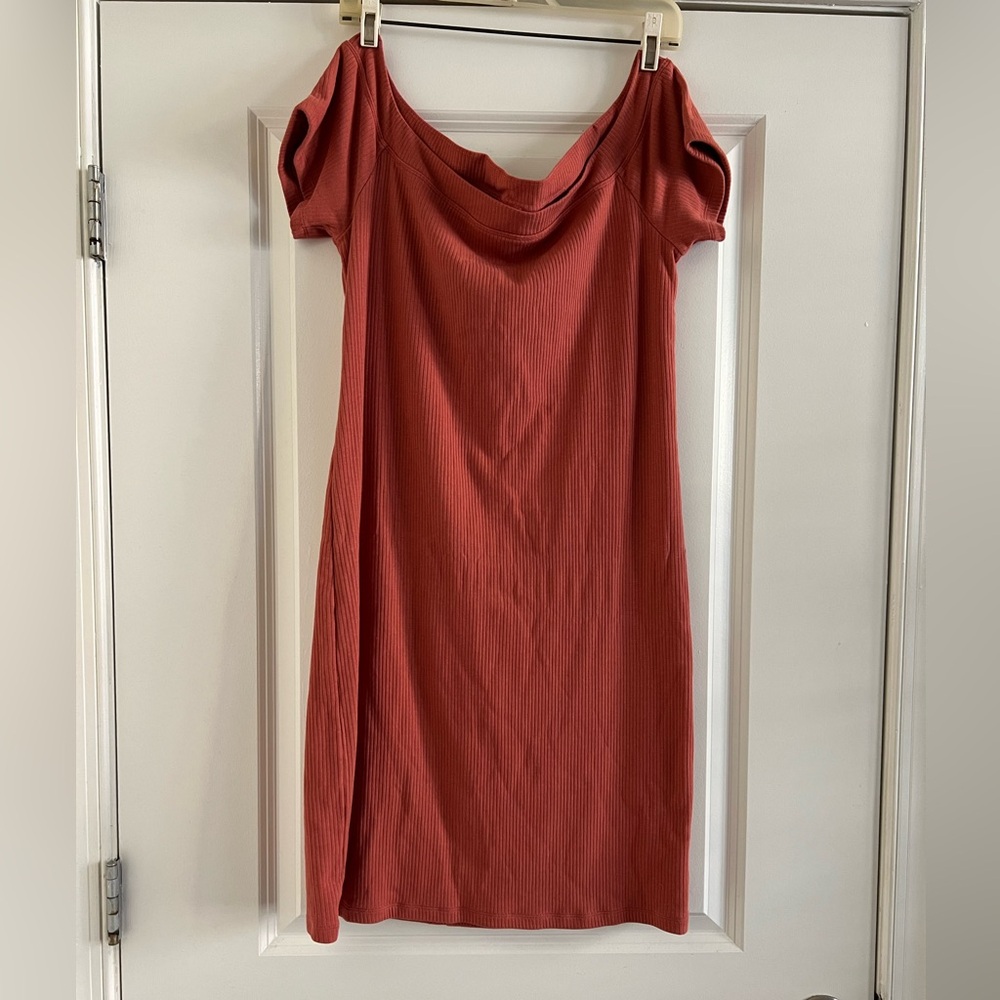 Old Navy Rust Off the Shoulder Dress